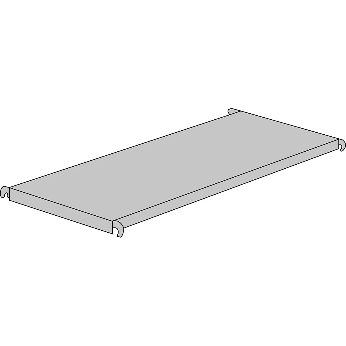 Extra legbord voor stellingen G1, 750x400 mm